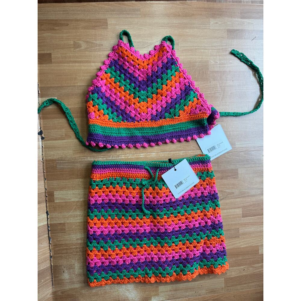 Beach Riot Carmen outfit Top/Alita Skirt, Technicolor Rays, size 9/10